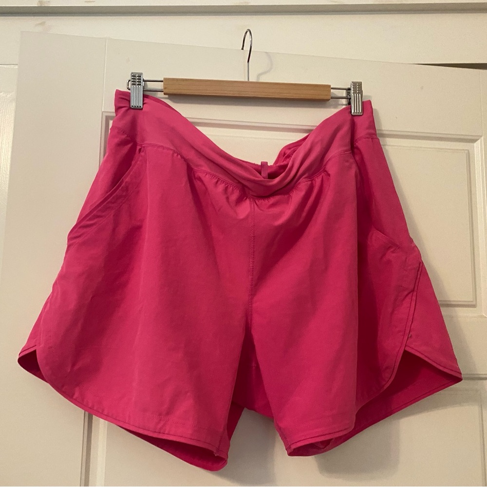 Lands End size 14 hot pink 5” length quick dry board shorts
